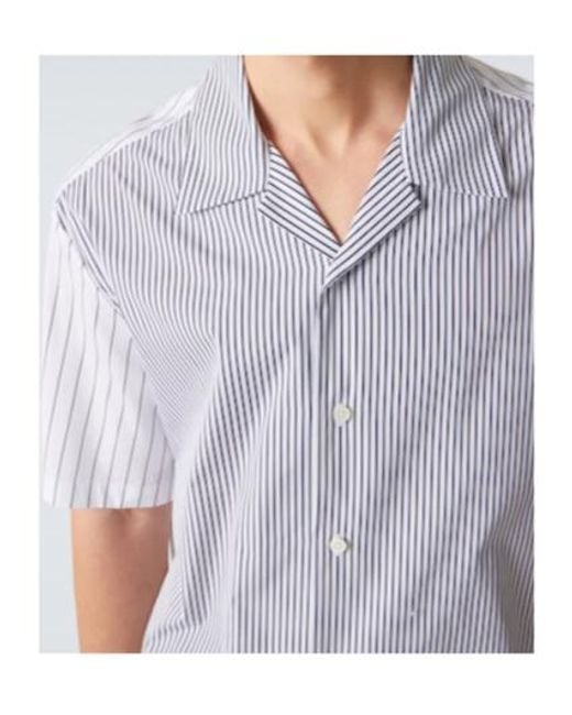 Jil Sander Blue Striped Cotton Bowling Shirt for men