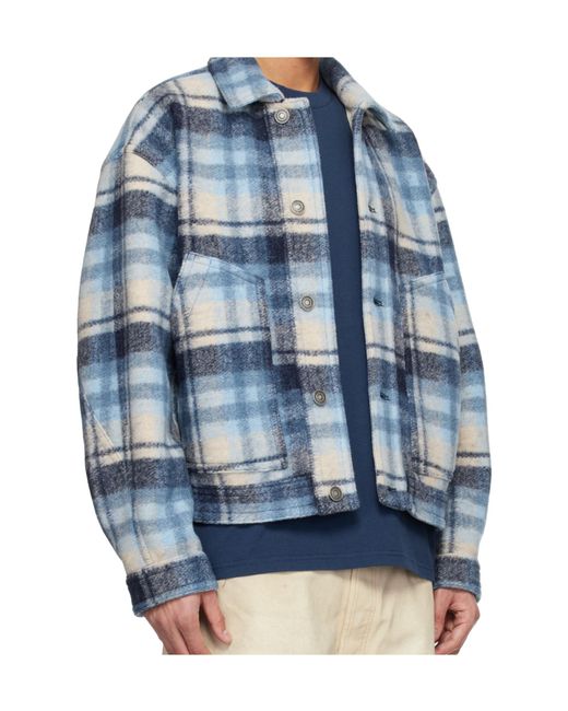 Isabel Marant Blue Checked Buttoned Jacket for men