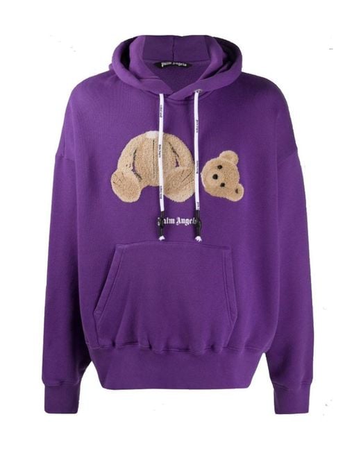 Palm Angels Purple Graphic-Print Hoodie for men