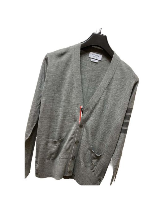 Thom Browne Gray Button-Up Cardigan for men