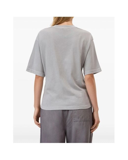 Closed Gray Trim-Detail Organic Cotton T-Shirt
