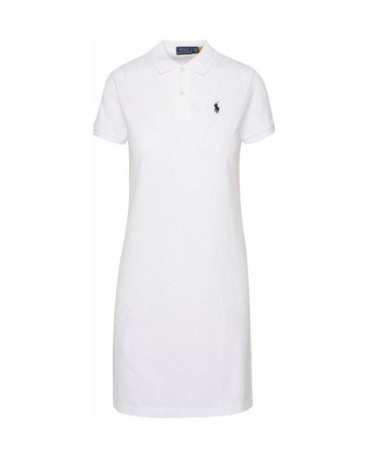Polo Ralph Lauren White Logo Embroidered Polo Dress
