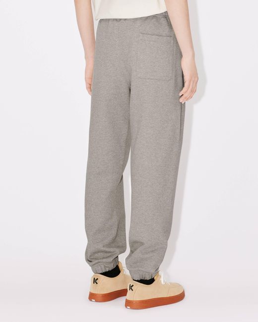 KENZO Gray Logo-Patch Trousers for men