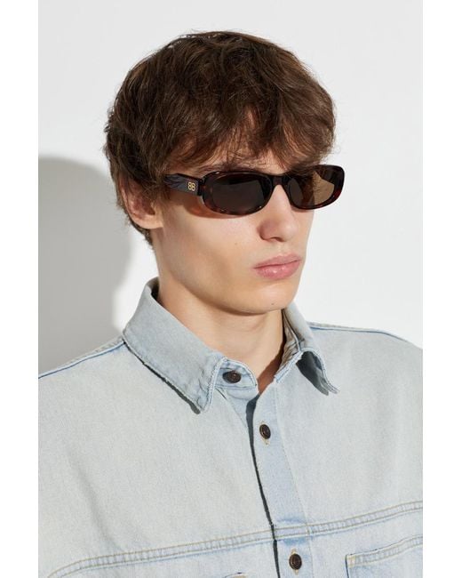 Balenciaga Multicolor Logo Rectangle Sunglasses for men