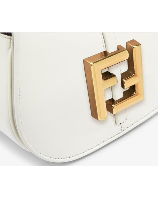 Fendi White C'Mon Small Satchel Bag