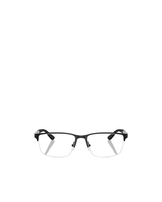 Emporio Armani Metallic Rectangular Frame Glasses for men