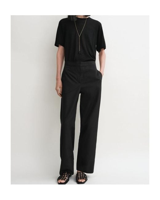 Totême Black Totême Twisted-Seam Straight Leg Trousers