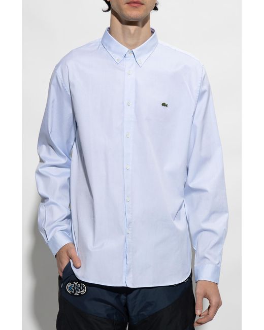 Lacoste Blue Logo Patch Regular Fit Shirt for men