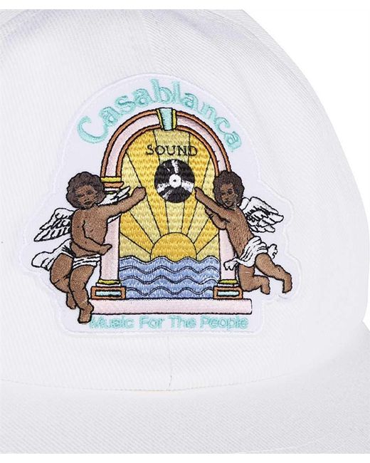 Casablanca White Logo Embroidered Baseball Cap for men