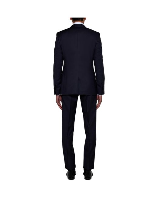 Dolce & Gabbana Blue Single-Breasted Pressed Crease Tailored Suit