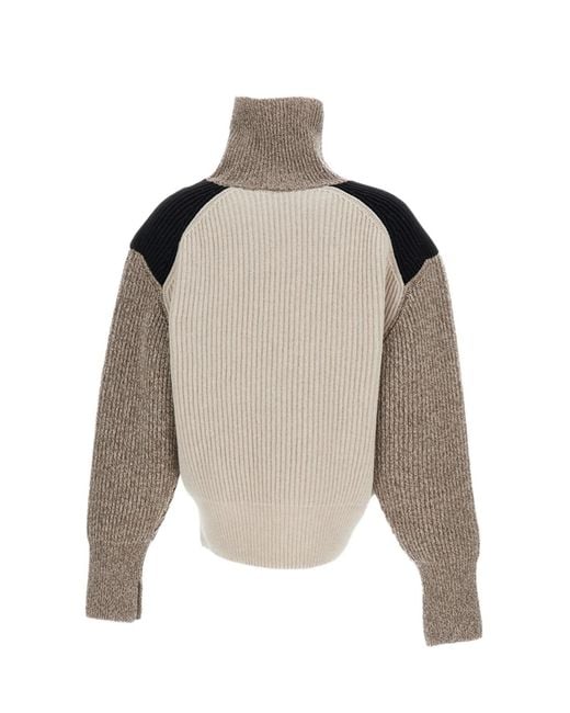 Stella McCartney Natural High Neck Zipped Jumper