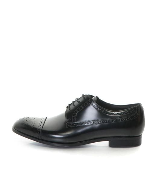 Emporio Armani Black Classic Lacing Business Casual Shoes for men