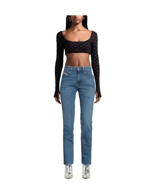 DIESEL Blue Solid Color Skinny Jeans