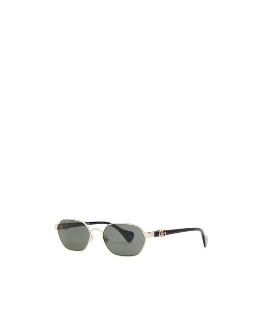 Gucci White Oval-Frame Sunglasses