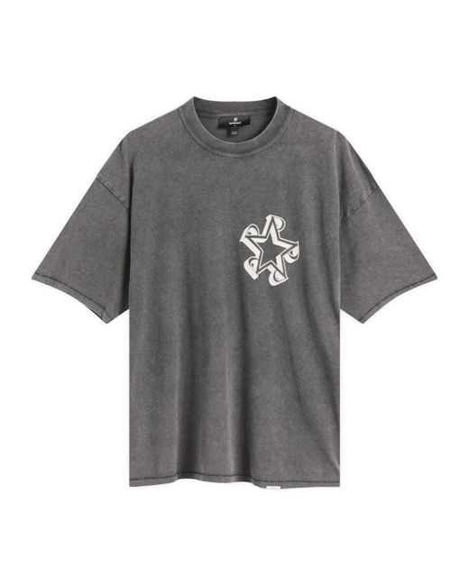 Represent Gray Logo Printed Crewneck T-Shirt for men