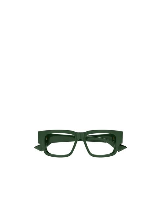 Bottega Veneta Green Eyewear Square Frame Glasses