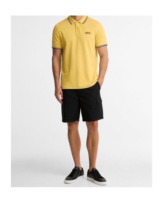 Barbour Yellow Evan Logo Polo Shirt for men