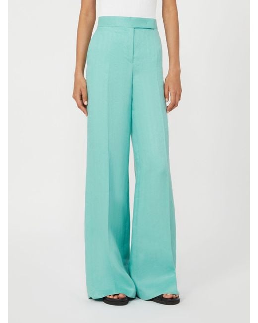 Max Mara Blue Deserto Wide Leg Trousers