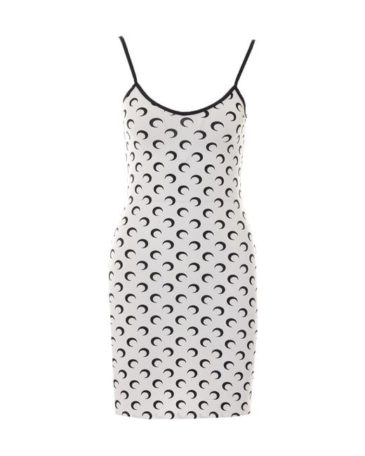 MARINE SERRE White All Over Moon Mini Dress