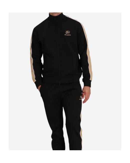 Karl Lagerfeld Black Stripe Detailed Jacket for men
