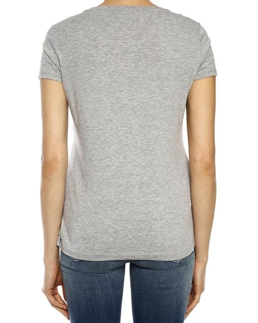 EA7 Gray Ironing A Diamond Logo T-Shirt