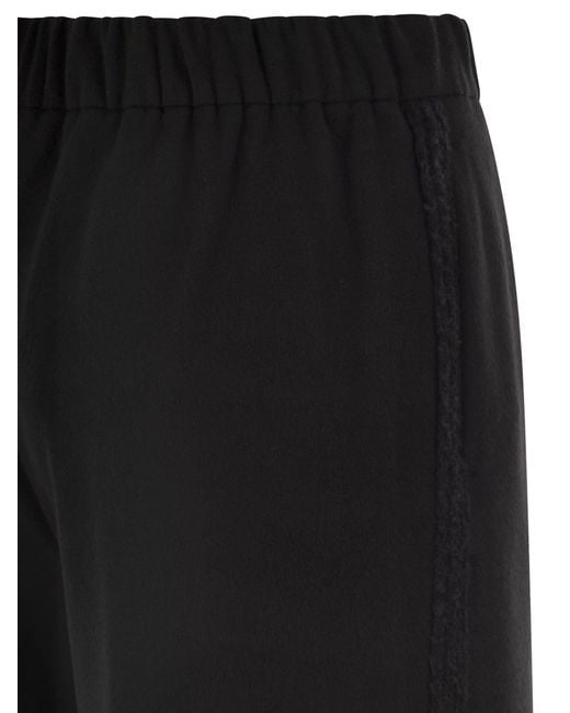 Herno Black Wide-Leg Casual Trousers