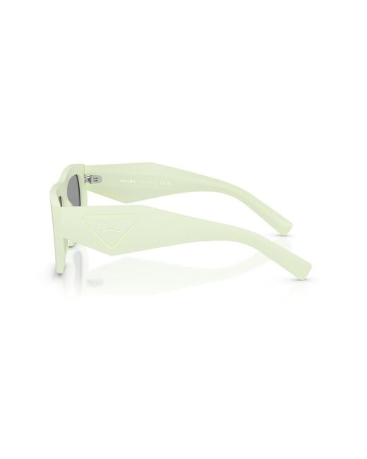 Prada White Eyewear Triangle Logo Geometric Frame Sunglasses for men