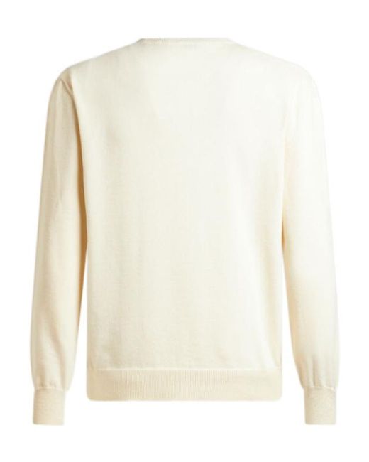 Etro White Patterned-Jacquard Crewneck Jumper for men