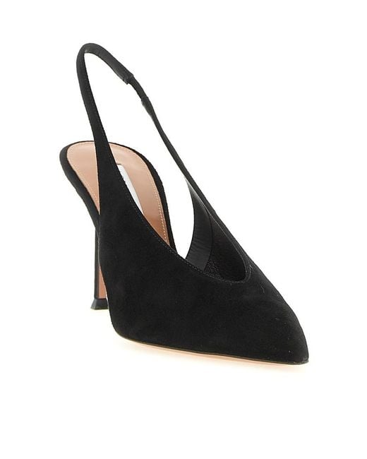 Aquazzura Black Voltaire Slingback Heeled Pumps