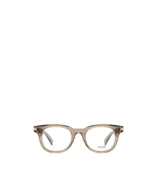 Zegna Metallic Square Frame Glasses for men