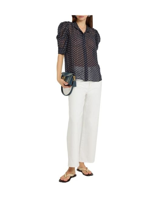 FRAME Blue Silk Blouse