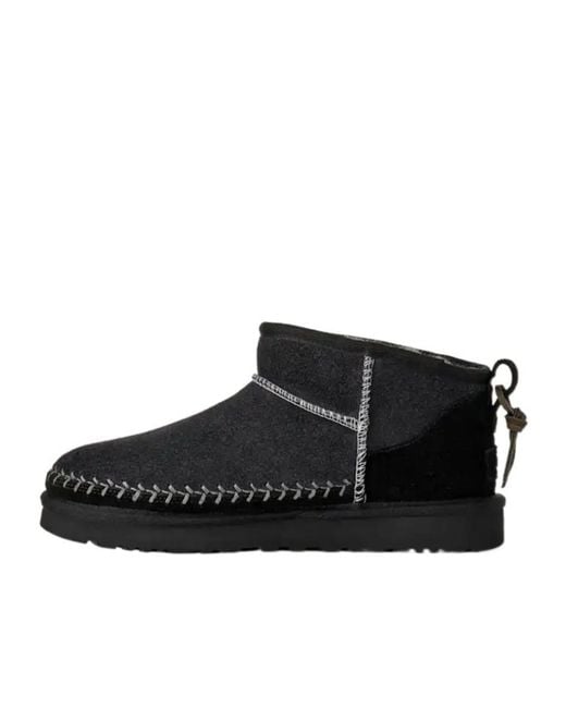 Ugg Black Classic Ultra Mini Biarritz Snow Boots