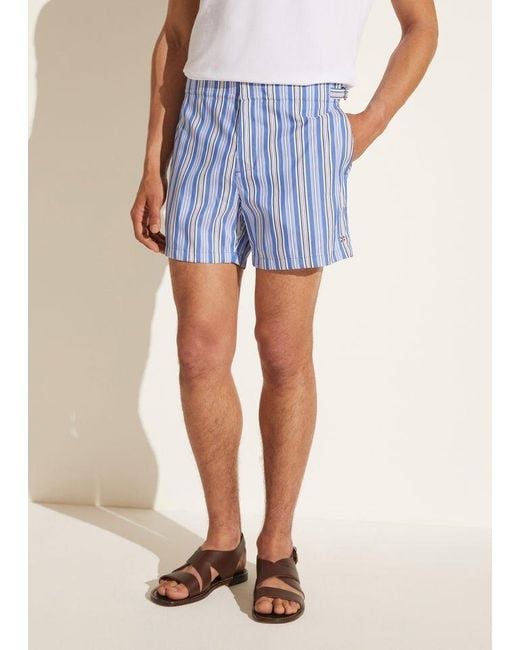 Loro Piana Blue Striped Swimming Trunks for men