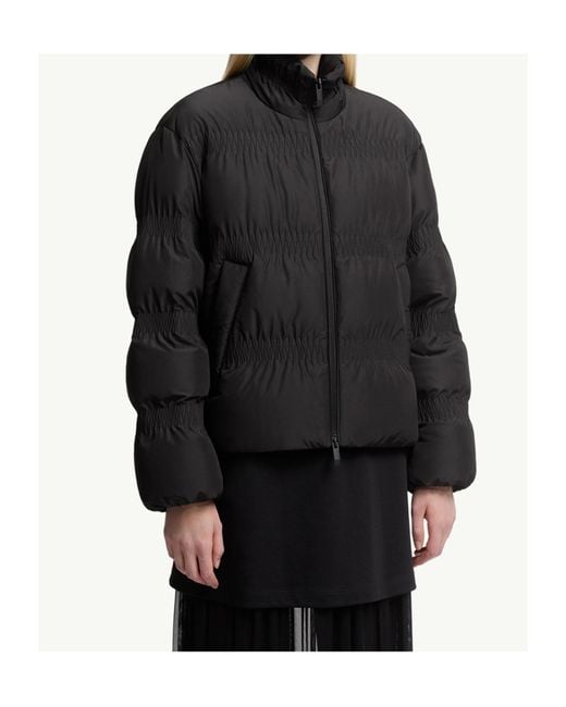 Moncler Black Ravignan Gather-Quilted Short Down Jacket