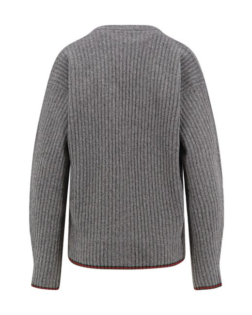 Gucci Gray V-Neck Oversized Cardigan