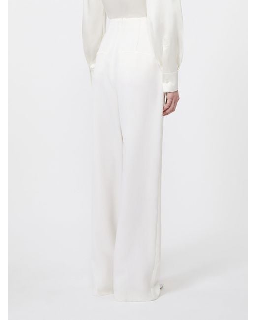 Max Mara White Balta High-Waist Wide-Leg Pants