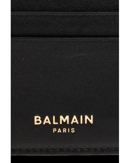 Balmain Black Chain Detail Card Holder Wallet