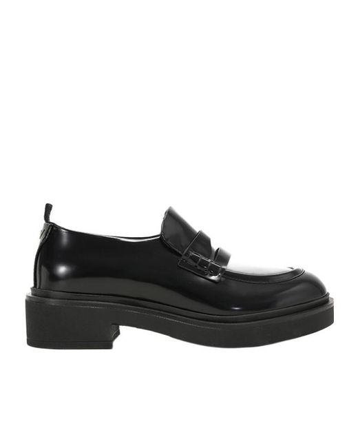 Emporio Armani Black Penny-Slot Chunky Leather Loafers