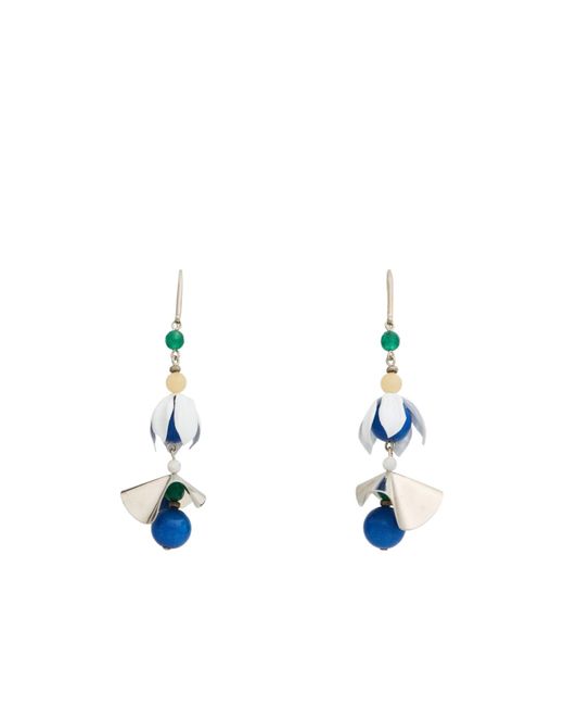 Isabel Marant White Colorful Beaded Drop Earrings