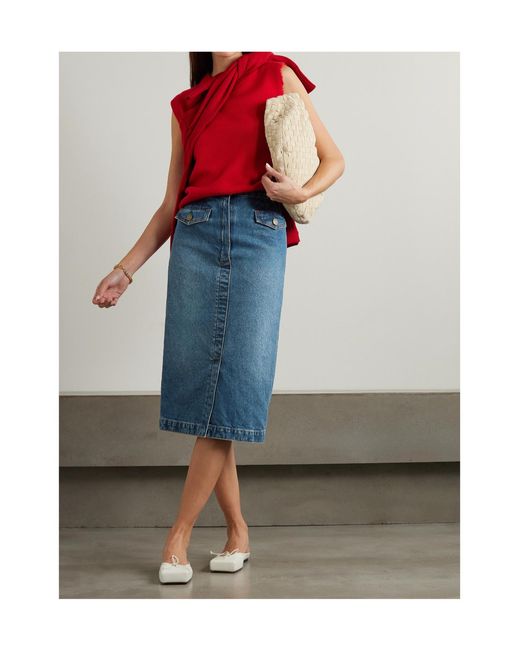 FRAME Blue Jeans Mid-Length Skirt