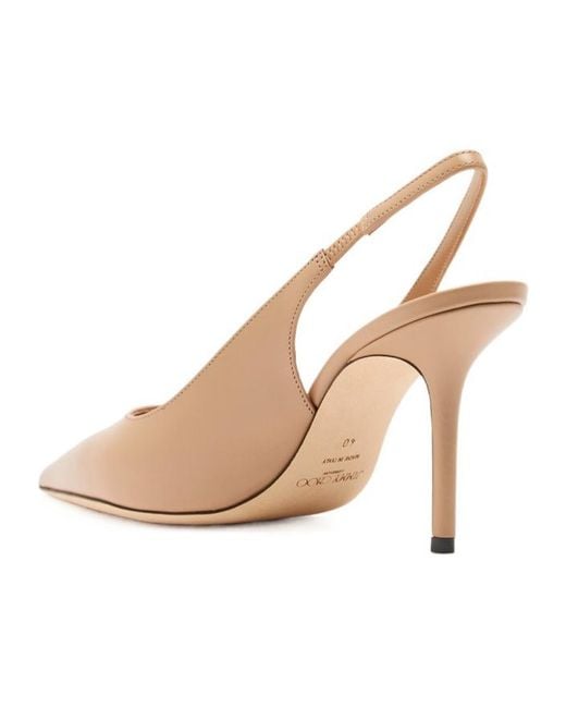 Jimmy Choo Natural High Heels With Leather Back Straps