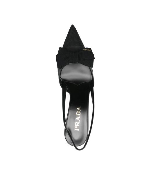 Prada Black Bow Pointed-Toe Pumps