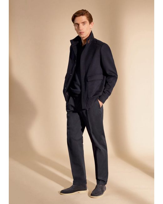 Loro Piana Blue Buttonless Polo Shirt for men