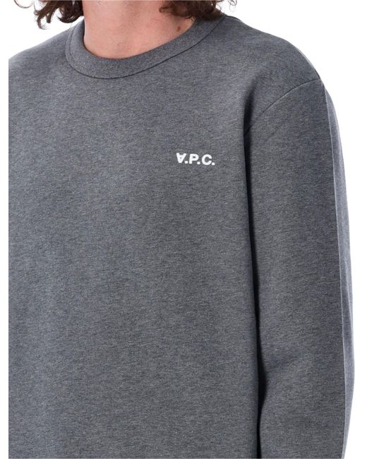 A.P.C. Blue Logo Printed Crewneck Sweatshirt for men