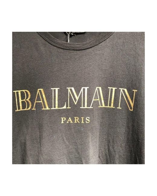 Balmain Black Logo Printed T-Shirt for men
