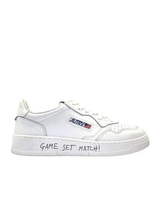 Autry White Medalist Slogan-Printed Lace-Up Sneakers for men
