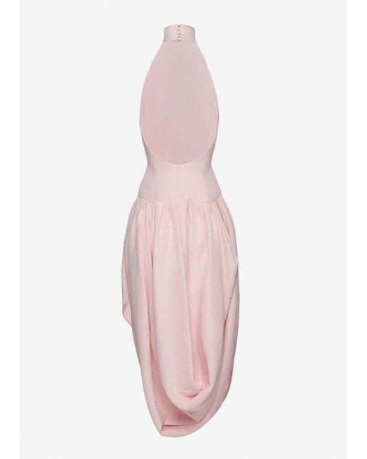 Magda Butrym Pink Halterneck Draped Dress