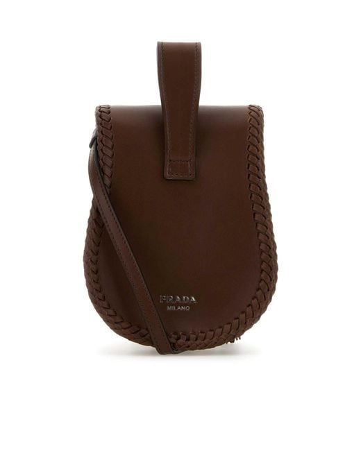 Prada Brown Leather Cross Body Bag
