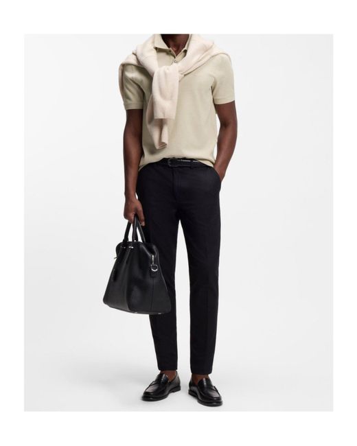 Boss White Logo Short-Sleeve Polo Shirt for men