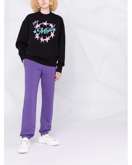 MSGM Black Logo-Print Sweatshirt